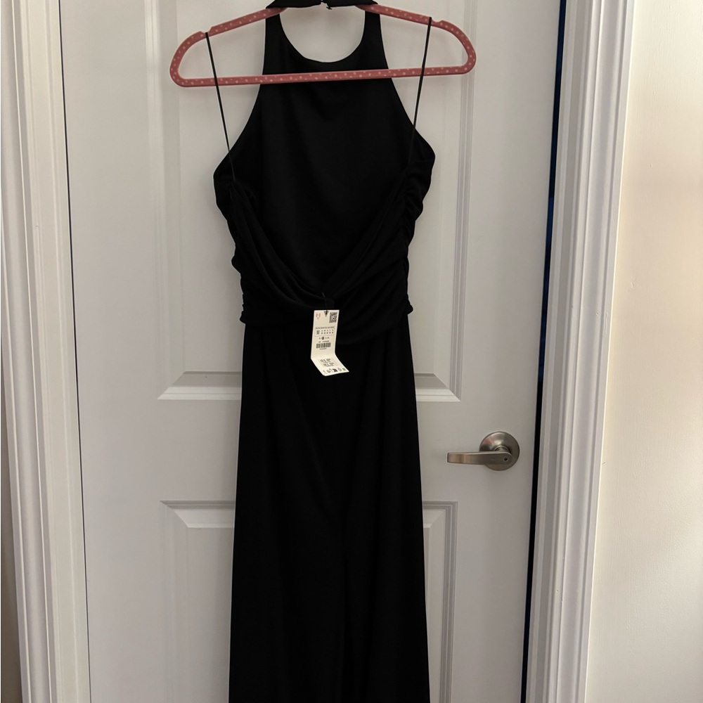 Zara Black Halter Maxi Dress